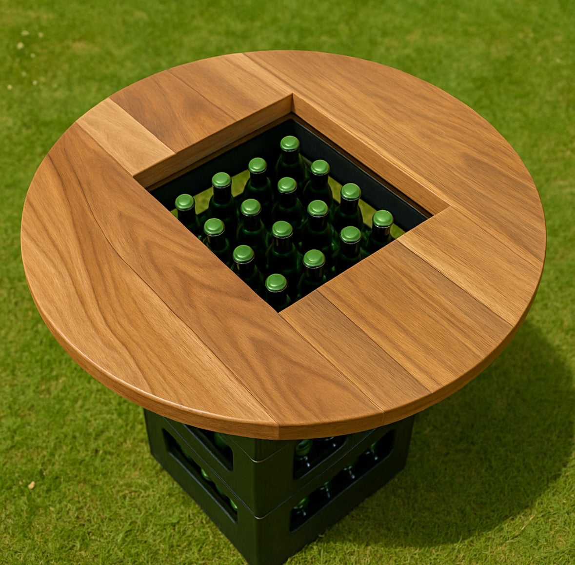 Drewniany blat/stolik na skrzynki do piwa