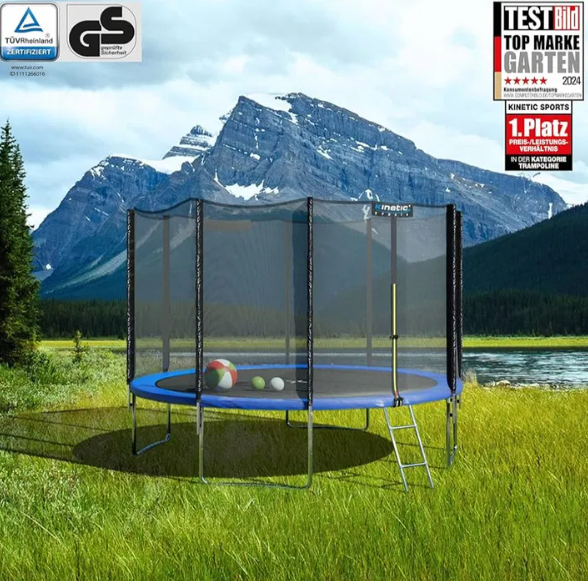 Trampolina zewnętrzna kinetic sports TPLH13 śr.396