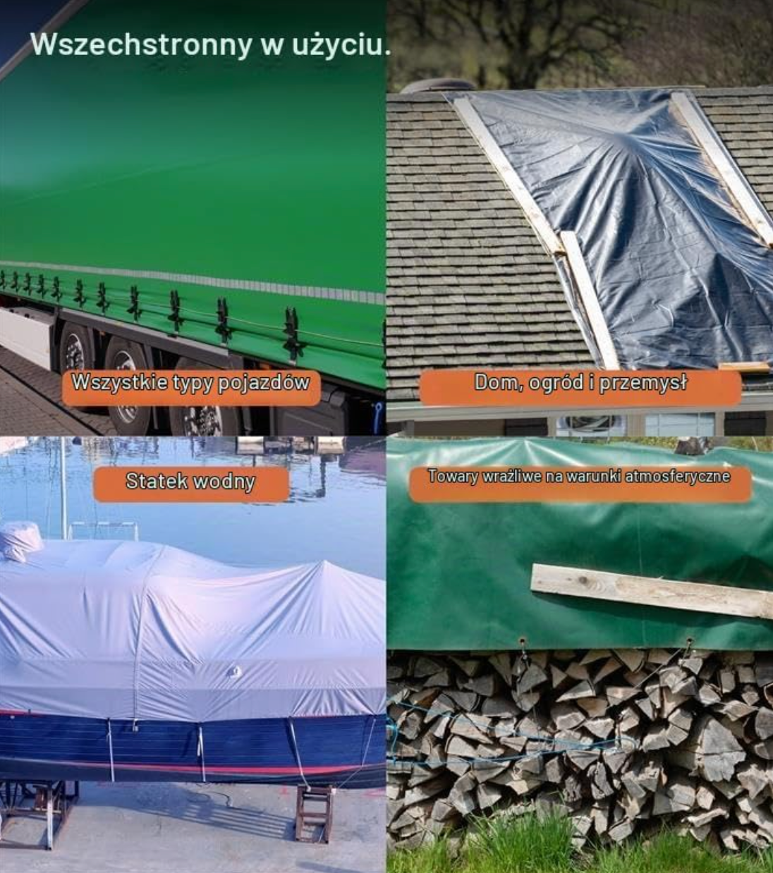 Plandeka gruba 650 g/m² 3x4 m Nemaxx biała wodoodporna