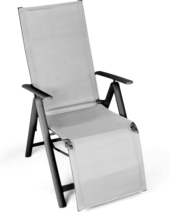 Krzesło leżak ogrodowy VANAGE z podnóżkiem składany