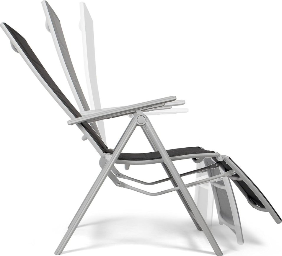 Krzesło leżak ogrodowy VANAGE z podnóżkiem składany